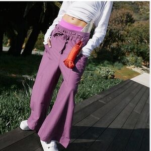 NWOT FP Movement Fresh Start Barrel Women's Purple Wide-Leg Pants M